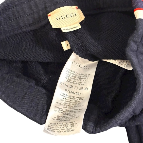 Gucci Navy Technical Jersey Track Suit with the signature Web Stripe Trim Size 8 - Picture 9 of 11